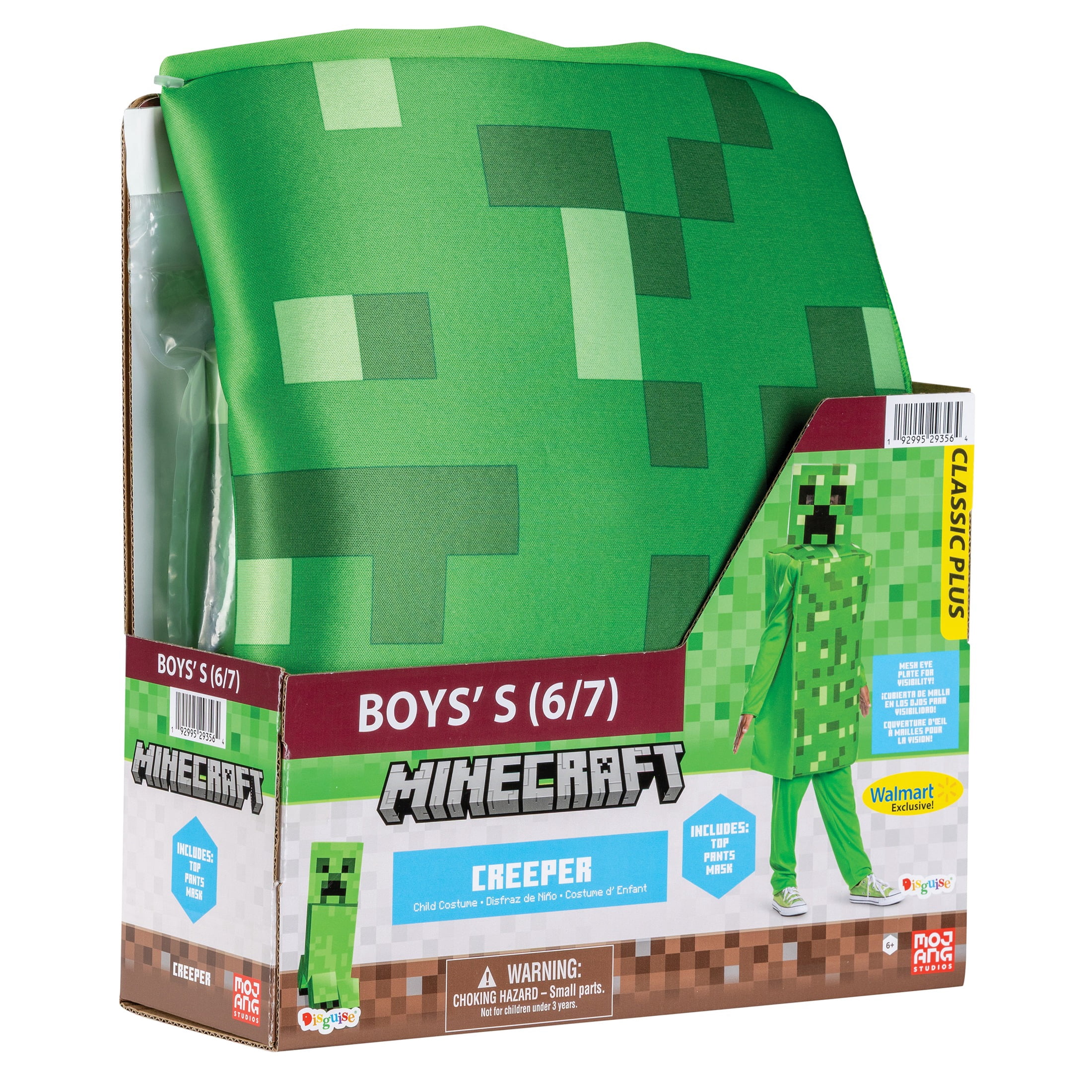 Minecraft Creeper Halloween Costume for Children, Boys Size S (6/7), by Disguise
