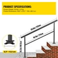 thumbnail image 3 of KFFKFF Outdoor Handrail 165lbs Load Handrail Aluminum Outdoor Stair Handrail 36" x 35" Outdoor Stair Railing Transitional Range from 0 to 50 Staircase Handrail Fits 4-5 Steps, 3 of 8