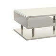 thumbnail image 6 of Wooden Coffee Table with Curling Shelf and Metal Poles, White, 6 of 6