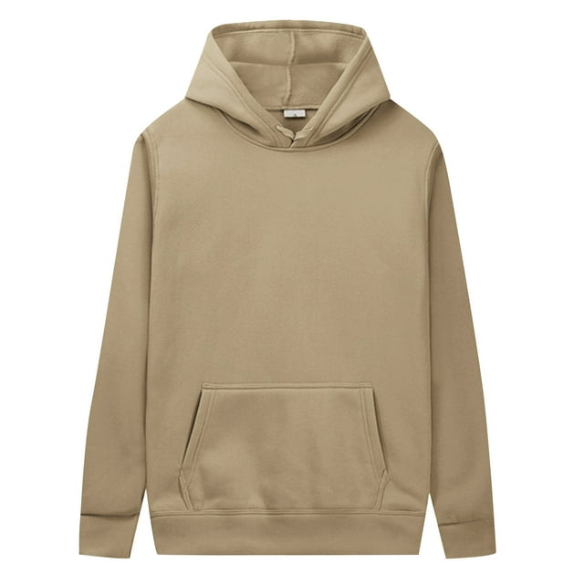 Mens Solid Color Matching Pocket Lace Up Hooded Pullover Sweater Coat Clothes Top