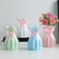 thumbnail image 3 of Riguas Plastic Flower Vase with Pink Bowknot Unbreakable Solid Color Modern Wavy Opening Desktop Plant Vase Home Decoration Housewarming Gift, 3 of 7