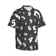 thumbnail image 2 of Hawaiian Shirt For Men, Black Math Number Mens Button Down Short Sleeve Shirt, Summer Beach Shirts For Men, 2 of 2
