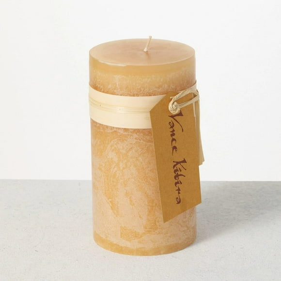 Timber Collection Pillar Candle - Sand (3.25" by 6")