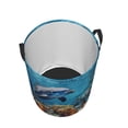 thumbnail image 3 of PHELIKA Ocean Sea Animal Turtle Dolphin 03 Laundry Basket 65L Large Foldable Round For Dirty Clothes Toy Storage, 3 of 6