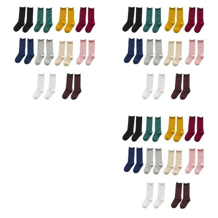 

wrea3pcs Winter Autumn Kids Children Solid Color Socks Candy Color Baby Long Sockings Toddler Cotton Loose High Socks