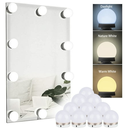 

LED Vanity Mirror Lights PASEO 16ft Hollywood Make Up Light for Vanity Stick on 10 Large Daylight Dimmable Bulbs with USB Adapter for Makeup Vanity Table & Bathroom Mirror