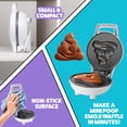 thumbnail image 3 of Poop Emoji Mini Waffle Maker - Make Breakfast Special for Kids & Adults with Cute Smiley Face Design Individual Waffle, 4 Inch Waffler Iron, Electric Non Stick Breakfast Appliance, Funny Gift, 3 of 5