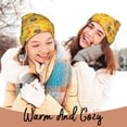thumbnail image 4 of Yiaed Honeycombs Print Winter Beanie for Men Women, Fleece Lined Beanie Soft Warm Knit Hat Ski Stocking Cuffed Ca, 4 of 6