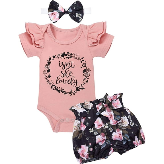 Newborn Baby Girl Clothes Rainbow Romper Short Sets Infant Girl Summer Little Sister Outfits 3PC 0-3 Months