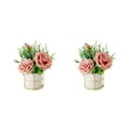 thumbnail image 1 of kurtrusly Artificial Flowers With Vase Add Of Color And Style To Any Room Indoor rose powder 2Set, 1 of 6