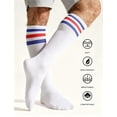 thumbnail image 3 of DOVACKA 1/3-Pack Retro Striped Knee High Tube Socks, Long Socks for Men Women, 3 of 6