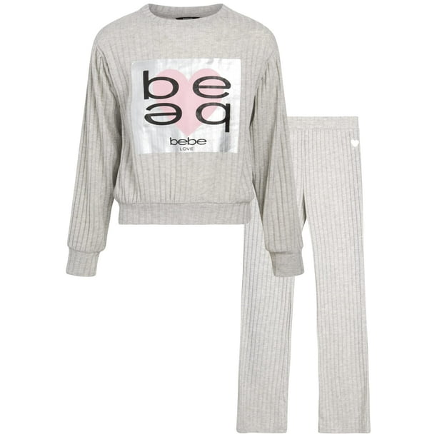 bebe Girls' Legging Sweatsuit Set - 2 Piece Super Soft Sweatshirt