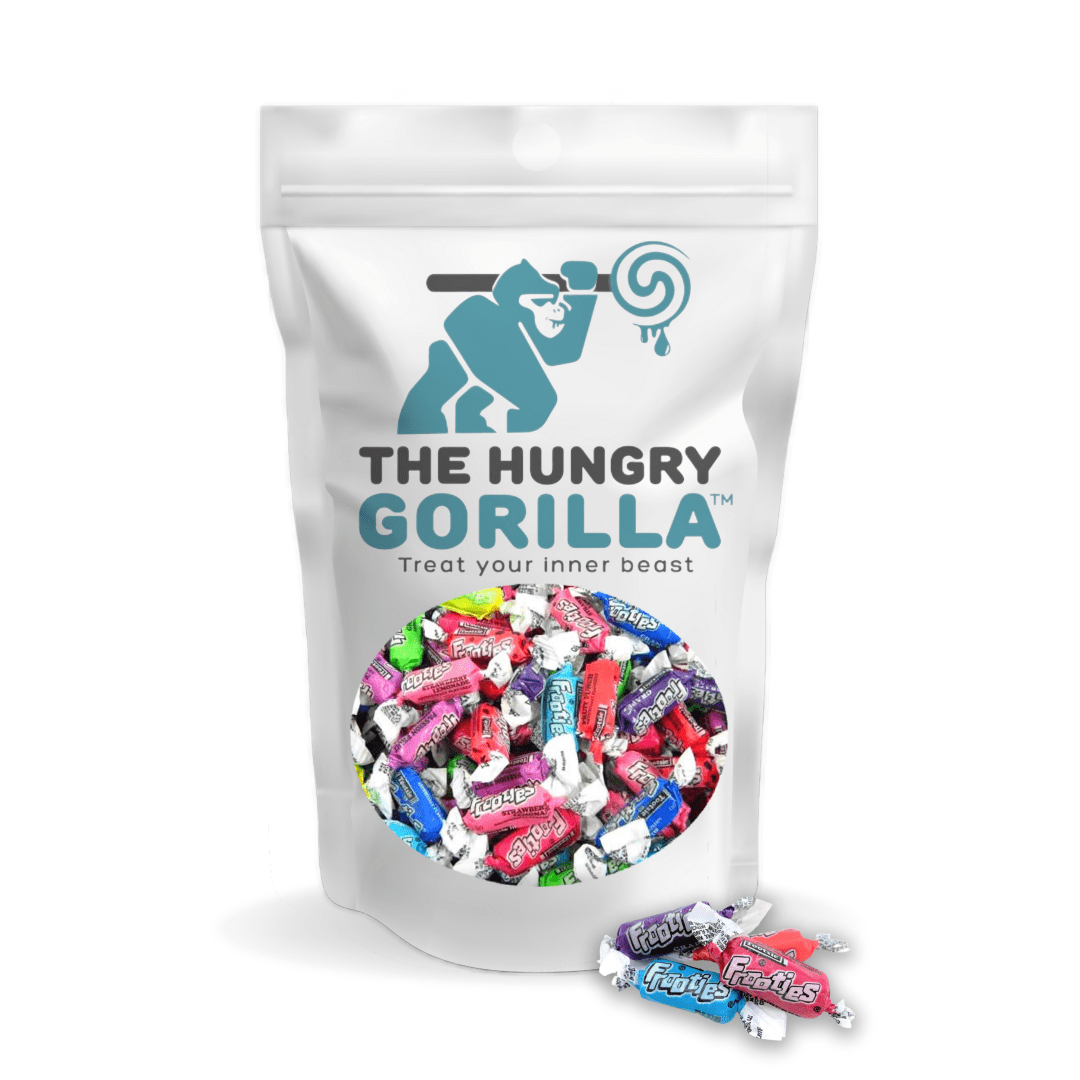 Tootsie Frooties 5lb Assorted 10 Flavors  in a Resealable Stand up Bag by The Hungry Gorilla - Individually Wrapped Chewy Fruit Flavored Candy