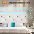 thumbnail image 6 of LED Floating Bed Frame King Size with LED Lights and Charging Station,Modern Upholstered Platform Bed Frame with Leather Headboard,Noise Free,White, 6 of 8