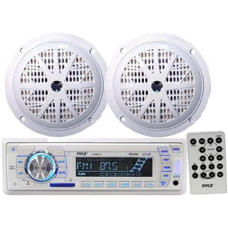 Pyle KTMRGS44 2 x 100W 4 in. Marine Stereo AM, FM Radio Receiver with