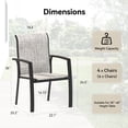 thumbnail image 3 of Patio Chairs Set of 2,All Weather Outdoor Stackable Dining Chairs with Armrest,Breathable Garden Outdoor Furniture for Backyard Deck,Gray, 3 of 6