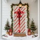 thumbnail image 4 of Seyotauo Merry Christmas Door Cover 35x71 Christmas Gift Box Present Hanging Banner Decoration Winter Holiday Bow Window Door Cover Stripes Ornaments Year Party Home Wall Outdoor, 4 of 7