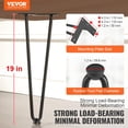 thumbnail image 2 of Patas para muebles VEVOR 19 en forma de horquilla de metal, 500 libras, 4 unidades, color negro, 2 of 9