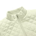 thumbnail image 4 of Bienzoe Gilet Matelassé Léger pour Femme, Doudoune Rembourrée, Mode, Fermeture Éclair, Veste Décontractée, Blanc Cassé, L, 4 of 5