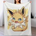 thumbnail image 6 of Pokemon Eevee Jolteon Throw Blanket Cute Flannel for Boys Girls Men Women, 6 of 7