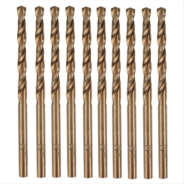 Juego de 10 Brocas Helicoidales M35 de 4,0 mm, Brocas de 3 Filos HSS para Perforar Acero Inoxidable, Madera y Metal