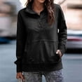 thumbnail image 6 of Women's Casual Long Sleeve Stand Neck Sweatshirt Lightweight Button Drawstring Pullover Tops with Pocket, 6 of 6
