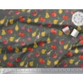 thumbnail image 2 of Soimoi Gray Poly Georgette Fabric Fruits & Vegetable Fabric Prints By Yard 52 Inch Wide, 2 of 3