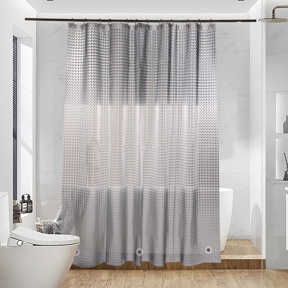 Cortina de ducha NTBAY EVA semitransparente de 180 x 180 cm con forro