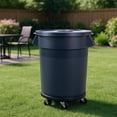 thumbnail image 4 of 32 Gallon Outdoor Rolling Trash Can with Lid and Sturdy Handle, Round Garbage Can for Backyard, Patio, Garage, and Kitchen, 4 of 9