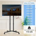 thumbnail image 4 of Rolling TV Stand, Mobile TV Cart for 32-70 Inch LCD LED Flat & Curved TVs, Height Adjustable Floor TV Stand with Wheels, Outdoor Portable TV Stand Holds up to 110 lbs, Max  400x400mm, 4 of 6