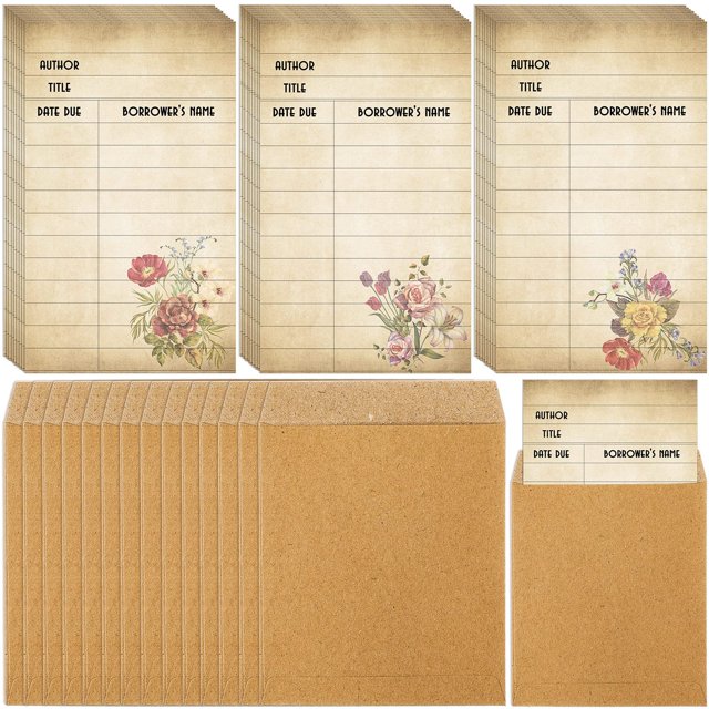 Library Pockets Roowest, paquete de 120 con sobres de 9 x 11,5 cm