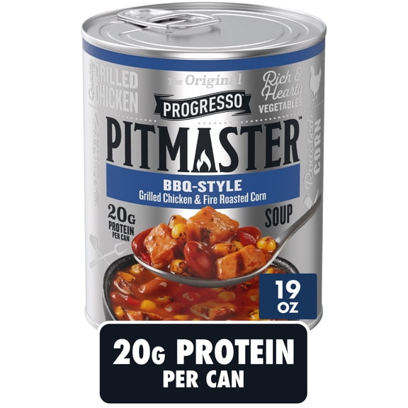 Progresso Pitmaster BBQ Style, Grilled Chicken and Fire Roasted Corn, Canned Soup, 19 oz
