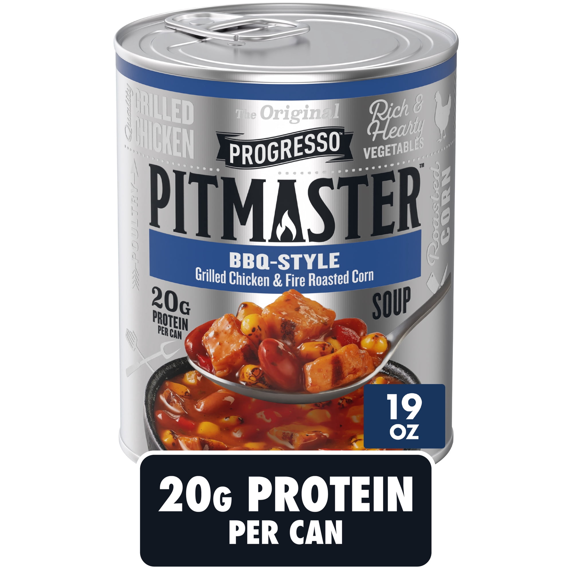 Progresso Pitmaster BBQ Style, Grilled Chicken and Fire Roasted Corn, Canned Soup, 19 oz