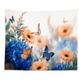 thumbnail image 1 of Tapiz de pared con flores y mariposas, microtela, 150 x 130 cm, 1 of 2