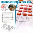 thumbnail image 5 of rujjftsy Fryer Rack with 4 Skewers, Stainless Steel Grill Rack Kebab Rack Barbecue Rack, Meat Skewers Multifunctional Horizontal Skewer Stands for Fryer, Steamer, Oven, Home Kitchen Gadgets, 5 of 9