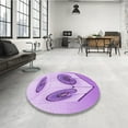 thumbnail image 4 of Ahgly Company Machine Washable Indoor Square Transitional Purple Area Rugs, 6' Square, 4 of 7