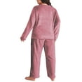 thumbnail image 3 of Mifsaly Womens Plus Size Pajama Sets Lounge 2 Piece Fleece Winter Pjs Outfits Oversized Homewear Long Sleeve Crewneck Warm Sleepwear Cozy Soft Loose Nightwear Casual Loose Pants Fashion Loungewear, 3 of 4