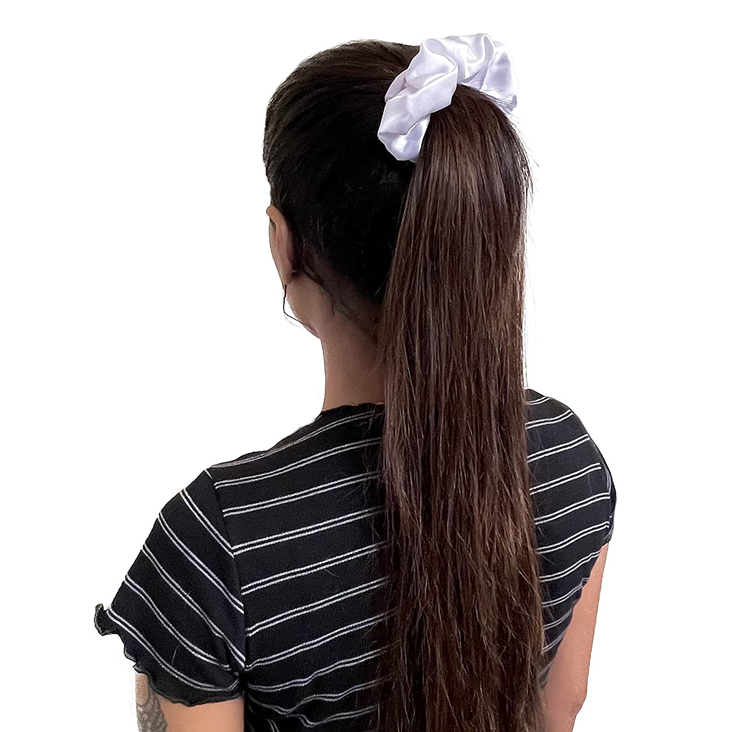 Merise Silk Satin Scrunchies Ponytail Holders For Women/Girls SAME 5 COLORS AS PIC, Anti-Hair-Breakage, Best gift for Friend( Classic-Shades )