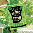 thumbnail image 3 of Eat Drink and Be Irish Hat House Flag St. Patrick''s Day Shamrocks 28" x 40", 3 of 4