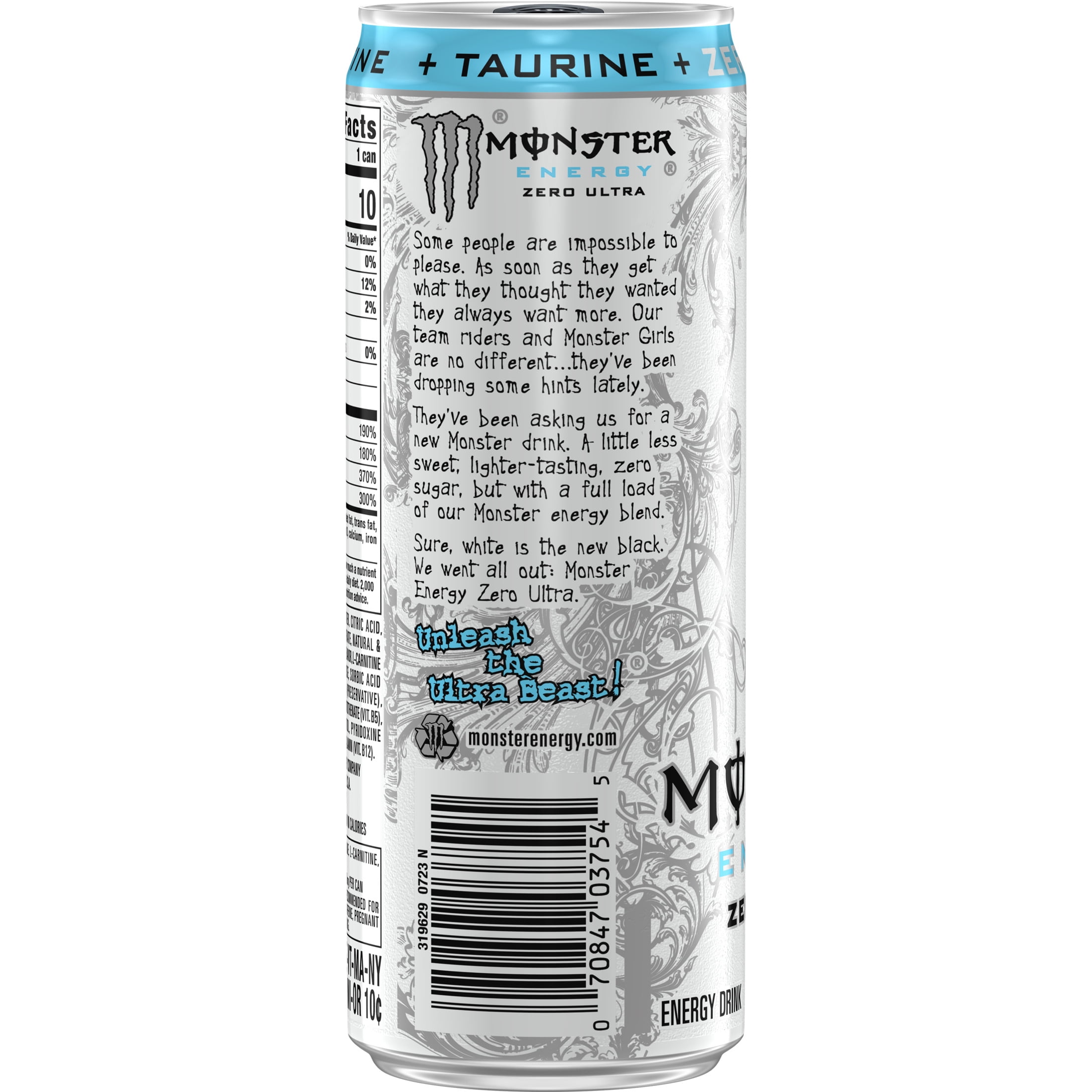 Monster Energy Zero Ultra Sugar Free Energy Drink 12oz Can