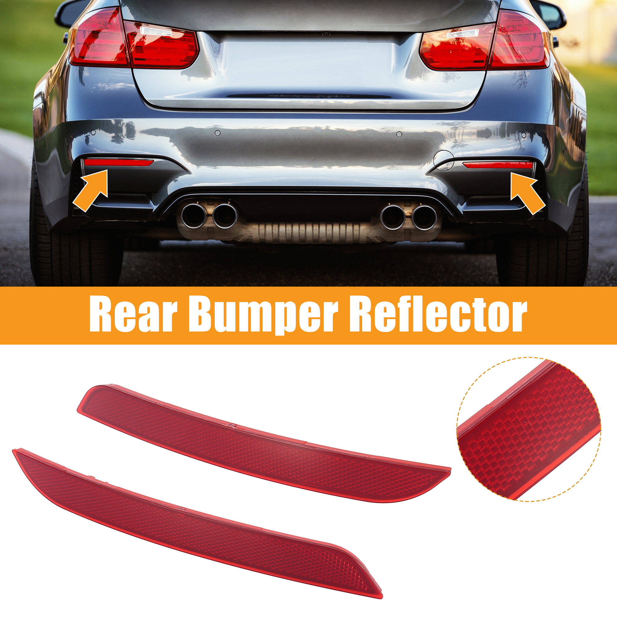 Unique Bargains Rear Bumper Reflector Strip Cover for BMW 430i 440i 2017-2020