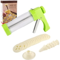 Spritz Cookie Press Gun Kit: Cookie Press Set/Icing Gun Kit with 16 Discs and 6 Icing Tips, Cookie Baking Tool Cake Decorating Gun, Cookie Press Gun for Baking, Frosting, Decorating (Green)