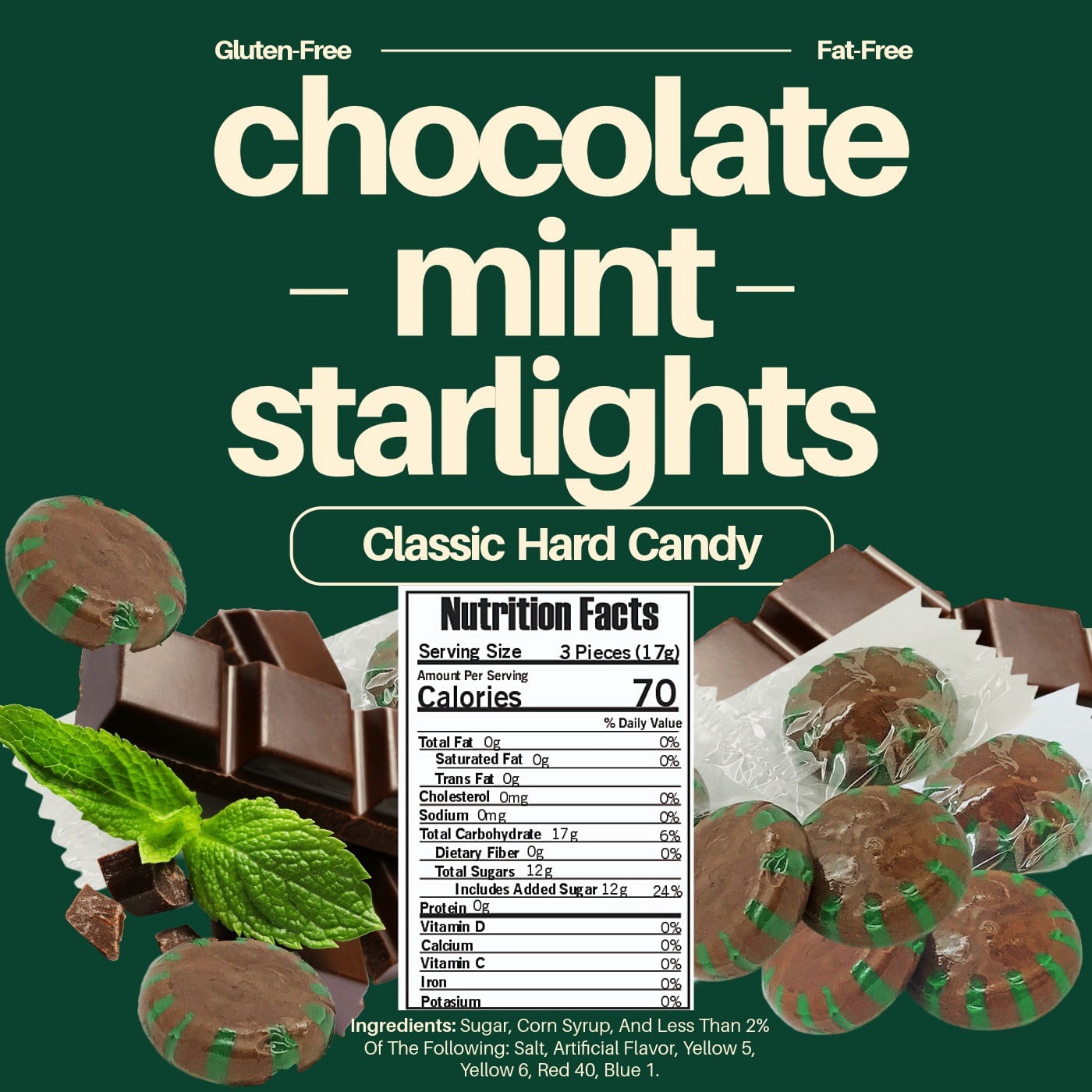 SweetGourmet Classic Chocolate Mint Hard Candy, 3 Pound Bag, 210