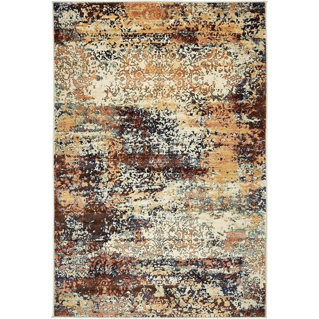 Unique Loom Mystic Modern Area Rug 4' x 6' Rectangle Peach/Beige