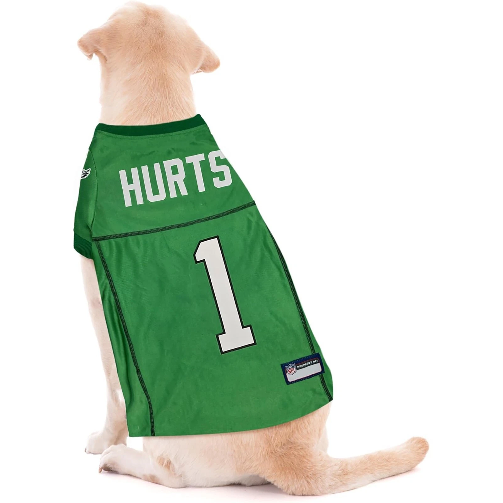 Pets First NFLPA Jalen Hurts Kelly Green #1 Dog Jersey NFL & NFLPA Dog Jersey