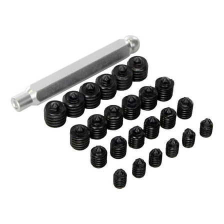 Transfer Screw Set, 1/4" - 7/16" - 4 Sizes / 6 Screws Each & Wrench/Holder, (5970)