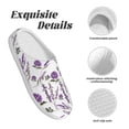 thumbnail image 5 of Disketp Lavender Flowers Women's Men's Slippers Plush Slip-On House Slipper for Winter Indoor Soft Cushion Non-slip Fluffy Slides Slippers-8, 5 of 7