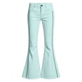 thumbnail image 3 of JIAYUE Girl's Kids Pants Casual Solid Color Corduroy High Waist Wide Leg Button Front Zipper Straight Trousers With Pockets Relaxed Fit For Children Daily Wear,5-6 Years, 3 of 6