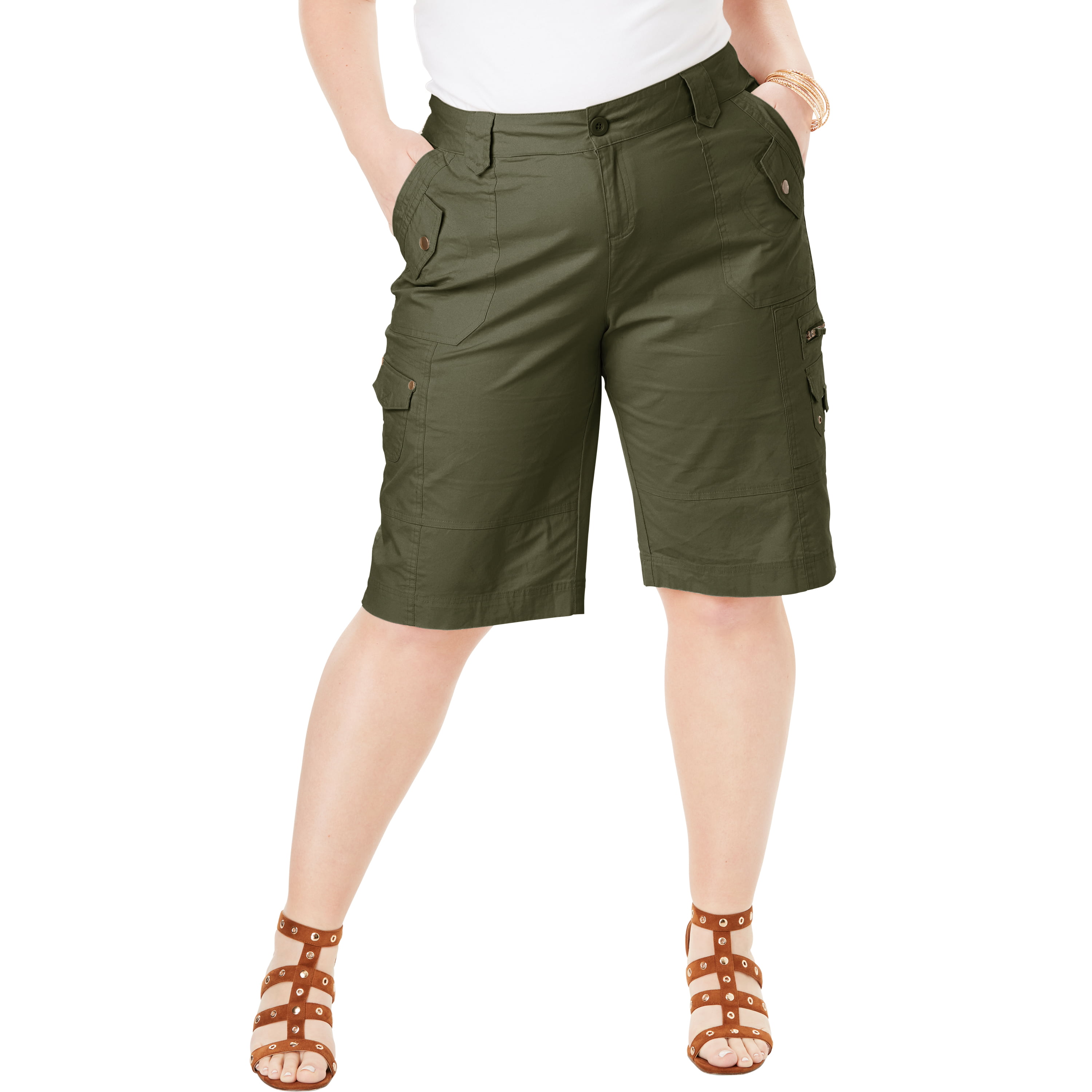 Roaman's - Roaman's Women's Plus Size Cargo Shorts Shorts - Walmart.com ...