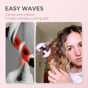 TYMO COMPACT ROVY Curling Iron & Hair Crimper Waver for Short Hair, Dual Voltage for Easy Lasting Curls, 1 Inch, 0.7lb, Pink